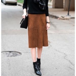 Tibi Suede Wrap Skirt
